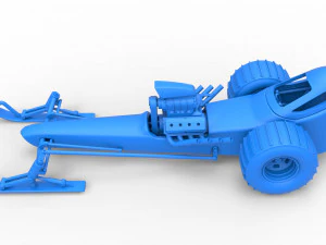 Front engine old school snow dragster Scale 1 to 25 3D Print Model