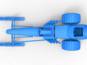 Front engine old school snow dragster Scale 1 to 25 3D 프린트 모델