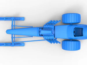 Front engine old school snow dragster Scale 1 to 25 3D Print Model