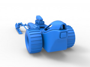 Front engine old school snow dragster Scale 1 to 25 3D 프린트 모델