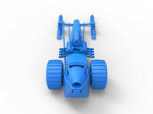 Front engine old school snow dragster Scale 1 to 25 3D 프린트 모델