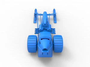 Front engine old school snow dragster Scale 1 to 25 3D Print Model
