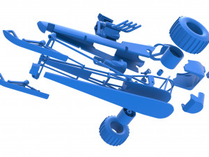 Front engine old school snow dragster Scale 1 to 25 3D 프린트 모델