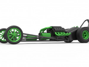 Front engine old school dragster with V8 Version 2 Scale 1 to 25 3D Принт Модель