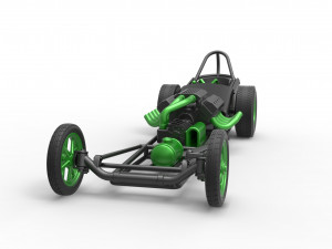 Front engine old school dragster with V8 Version 2 Scale 1 to 25 3D Принт Модель