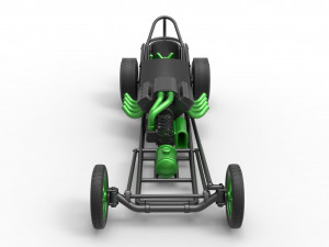 Front engine old school dragster with V8 Version 2 Scale 1 to 25 3D Принт Модель