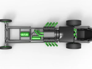 Front engine old school dragster with V8 Version 2 Scale 1 to 25 3D Print Model
