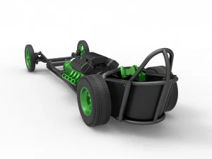 Front engine old school dragster with V8 Version 2 Scale 1 to 25 3D Print Model