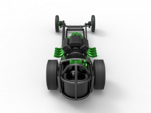 Front engine old school dragster with V8 Version 2 Scale 1 to 25 3D Принт Модель