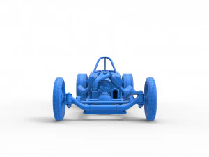 Front engine old school dragster with V8 Version 2 Scale 1 to 25 3D Print Model