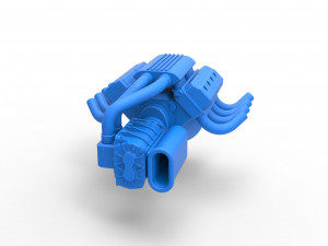 Engine V8 with Potvin Supercharger Scale 1 to 25 3D Принт Модель