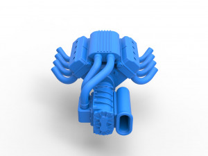 Engine V8 with Potvin Supercharger Scale 1 to 25 3D Принт Модель