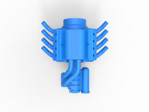 Engine V8 with Potvin Supercharger Scale 1 to 25 3D Принт Модель