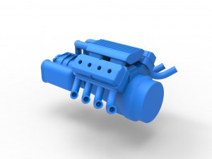 Engine V8 with Potvin Supercharger Scale 1 to 25 3D Принт Модель