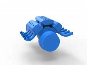 Engine V8 with Potvin Supercharger Scale 1 to 25 3D Принт Модель