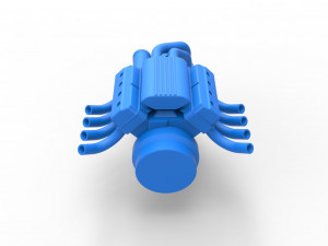 Engine V8 with Potvin Supercharger Scale 1 to 25 3D Принт Модель