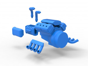 Engine V8 with Potvin Supercharger Scale 1 to 25 3D Принт Модель