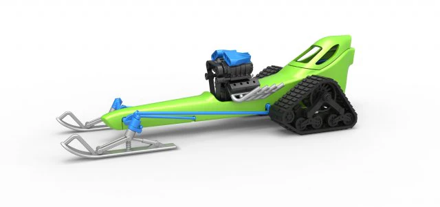 Front engine old school snow dragster Version 2 Scale 1 to 25 3D Print Model .c4d .max .obj .3ds .fbx .stl .blend 