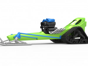 Front engine old school snow dragster Version 2 Scale 1 to 25 3D Print Model