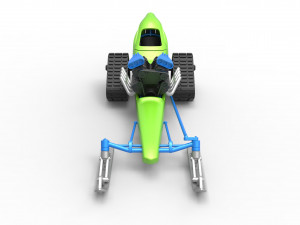 Front engine old school snow dragster Version 2 Scale 1 to 25 3D Print Model