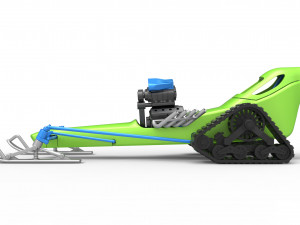 Front engine old school snow dragster Version 2 Scale 1 to 25 3D Print Model
