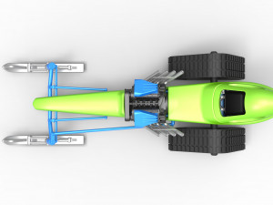 Front engine old school snow dragster Version 2 Scale 1 to 25 3D Print Model