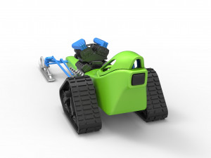 Front engine old school snow dragster Version 2 Scale 1 to 25 3D Print Model