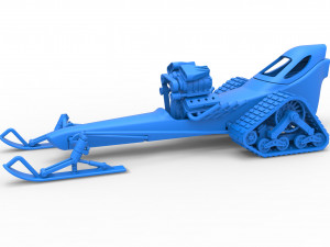 Front engine old school snow dragster Version 2 Scale 1 to 25 3D Print Model