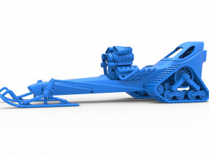 Front engine old school snow dragster Version 2 Scale 1 to 25 3D Print Model