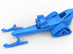 Front engine old school snow dragster Version 2 Scale 1 to 25 3D Print Model