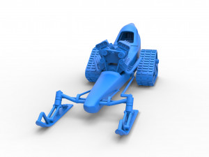 Front engine old school snow dragster Version 2 Scale 1 to 25 3D Print Model