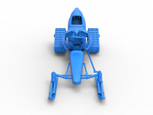 Front engine old school snow dragster Version 2 Scale 1 to 25 3D Print Model