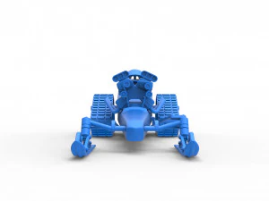 Front engine old school snow dragster Version 2 Scale 1 to 25 3D Print Model