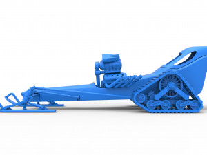 Front engine old school snow dragster Version 2 Scale 1 to 25 3D Print Model