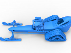 Front engine old school snow dragster Version 2 Scale 1 to 25 3D Print Model