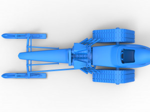 Front engine old school snow dragster Version 2 Scale 1 to 25 3D Print Model