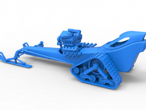 Front engine old school snow dragster Version 2 Scale 1 to 25 3D Print Model
