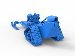 Front engine old school snow dragster Version 2 Scale 1 to 25 3D Print Model