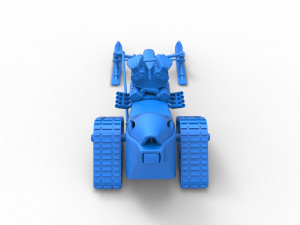 Front engine old school snow dragster Version 2 Scale 1 to 25 3D Print Model