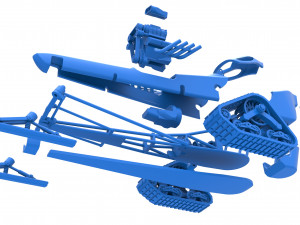 Front engine old school snow dragster Version 2 Scale 1 to 25 3D Print Model