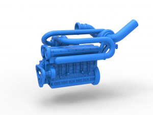 Twin Turbo straight-six engine Scale 1 to 25 3Dプリントモデル