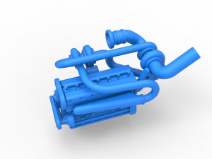Twin Turbo straight-six engine Scale 1 to 25 3D Print Model