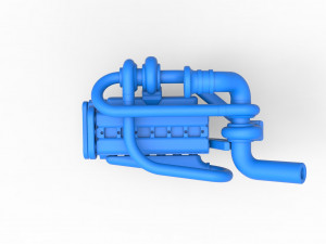 Twin Turbo straight-six engine Scale 1 to 25 3D Print Model