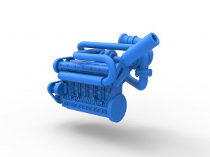 Twin Turbo straight-six engine Scale 1 to 25 3D Print Model