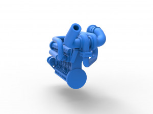 Twin Turbo straight-six engine Scale 1 to 25 3D Print Model