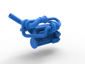 Twin Turbo straight-six engine Scale 1 to 25 3D Print Model