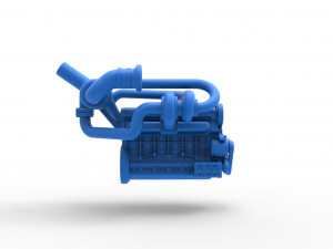 Twin Turbo straight-six engine Scale 1 to 25 3D Print Model