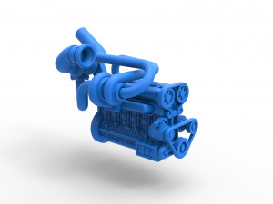 Twin Turbo straight-six engine Scale 1 to 25 3D Print Model