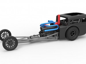 Front engine old school dragster with shell Version 4 Scale 1 to 25 3D-printmodel
