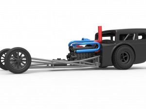 Front engine old school dragster with shell Version 4 Scale 1 to 25 3D Принт Модель